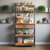 Kitchen Bakers Rack with Power Outlets, 5-Tier Microwave Oven Stand with Drawer and Sliding Shelves