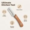 Multi-Functional Vegetable Peeler fo Kitchen: 2 in 1 Stainless Steel Peeler with Wooden Handle - Stainless Steel - 7RZ9N8