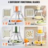 Commercial Chopper with 4 Replacement Blades Commercial Vegetable Chopper Stainless Steel French Fry Cutter Potato Dicer & Slicer Commercial Vegetable