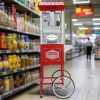 XH-P831-Movie Theater-Style Popcorn Machine Maker with Cart and 12-Ounce Kettle - Red, Vintage-Style Popper on Wheels