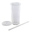 20oz Clear Plastic Tumbler with Straw and Screw-Top Lid – Shatterproof & BPA-Free