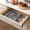 Silverware Drawer Organizer, Expandable Utensil Tray for Kitchen, BPA Free Flatware and - Polypropylene - 7E70J6