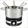 Electric Fondue Pot Set 1200W Removable Stainless Steel Pot 6 Forks Included