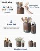 Utensil Holder for Kitchen Counter, 7.3"+5.4" Fluted Ceramic Utensil Crock Organizer for Countertop, Heavy Large Holder for - Ceramic [7E7GC8]