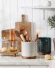 Utensil Holder, 360° Rotating Extra Large Ceramic Kitchen Utensil Holder for Countertop, 7.3' Cooking Utensil Crocks for - Ceramic - 7RZVYT