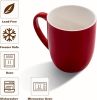 16 oz Large Coffee Mugs Set of 6 Ceramic Coffee Mug White Coffee Cups Tea Cups Idea Gift for Women Men House Warming Gifts New Home Office, Red 6 Pack