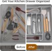 Extra Large Expandable Silverware Organizer, BPA-Free Food-Safe Cutlery Flatware Organizer, Kitchen Utensil Drawer - Plastic [7E7RAT]