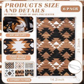 Set of 6 Western Aztec Kitchen Towels Vintage Themed Dish Towel Bathroom Decorative Rustic Cloths for Kitchen Bathroom Home Cooking Housewarming