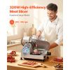 Commercial Meat Slicer, 320W Electric Deli Food Slicer with 12" Carbon Steel Blade, Built-In Sharpener & 0-0.6" Adjustable Thickness for Frozen Meat
