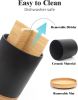 3 Compartment Utensil Holder, Extra Large Utensil Crock, Stable Ceramic Utensil Organizer, Cooking Tool Organizer Set for - Cork - 7E7VRT