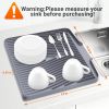 Silicone Dish Drying Mat for Kitchen Counter, Non-Slip Drain Pad, Dish Drying Pad, Easy to Clean Dish Rack Pad, Multi-Use as Heat Resistant Trivet