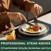 24-Piece Black Silverware Set with Steak Knives, Black Flatware Set for 4, Food-Grade - Stainless Steel - 7RMH8T