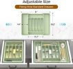 Extra Large Expandable Silverware Organizer, BPA-Free Food-Safe Cutlery Flatware Organizer, Kitchen Utensil Drawer - Plastic [7EX6J8]