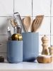 Utensil Holder for Kitchen Counter, 7.3"+5.4" Fluted Ceramic Utensil Crock Organizer for - Ceramic - 7E7GLP