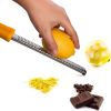 Lemon Zester, Stainless Steel Kitchen Cheese Grater, Plastic Cover Ergonomic Soft Orange Handle