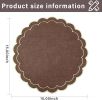 Linen Cotton Placemats Set of 4 Scalloped Flower Embroidery Place Mats 15'' Natural Linen - Cotton - 7EX79P