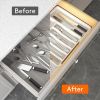 Silverware Drawer Organizer, Expandable Utensil Tray for Kitchen, BPA Free Flatware and - Polypropylene - 7RZC38