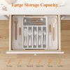 Silverware Drawer Organizer, Expandable Utensil Tray for Kitchen, BPA Free Flatware and - Plastic - 7RMMZP