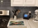 NEW Trout Glass Cutting Board Decorative Tempered Glass Kitchen Cutting and Serving Board Large Size Chopping Board