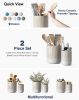 Utensil Holder for Kitchen Counter, 7.3"+5.4" Fluted Ceramic Utensil Crock Organizer for Countertop, Heavy Large Holder for - Ceramic - 7E7GL8