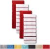 Albany Kitchen Towel 4-Pack Set, Passion Red/White, 16"x26"