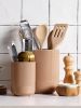Utensil Holder for Kitchen Counter, 7.3"+5.4" Fluted Ceramic Utensil Crock Organizer for Countertop, Heavy Large Holder for - Ceramic [7RZ0B8]