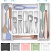 Extra Large Expandable Silverware Organizer, BPA-Free Food-Safe Cutlery Flatware Organizer, Kitchen Utensil Drawer - Plastic [7EHWU2]