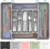 Extra Large Expandable Silverware Organizer, BPA-Free Food-Safe Cutlery Flatware Organizer, Kitchen Utensil Drawer - Plastic [7EHWTP]