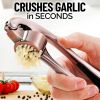 Kitchen Premium Garlic Press Set - Rust Proof Professional Garlic Mincer Tool - Easy-Squeeze, Easy-Clean with Soft - Stainless Steel [7RDU3P]