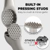 Kitchen Premium Garlic Press Set – Rust Proof & Dishwasher Safe Garlic Mincer Tool with Silicone Garlic Peeler & Brush, Easy - Stainless [7RDUF6]