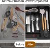 Extra Large Expandable Silverware Organizer, BPA-Free Food-Safe Cutlery Flatware Organizer, Kitchen Utensil Drawer - Plastic [7EX6JP]