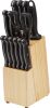 14-Piece High Carbon Stainless Steel Kitchen Knife Set with Full Tang Construction, Ergonomic Handles, Sharpener and Pinewood Block, Black