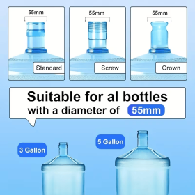 6Pcs Leak-Proof Silicone Bottle Caps for 3/5 Gallon Jugs, Food Grade 3-Layer Sealing Replacement Lids