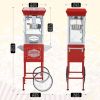 XH-P831-Movie Theater-Style Popcorn Machine Maker with Cart and 12-Ounce Kettle - Red, Vintage-Style Popper on Wheels