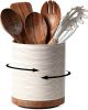 Utensil Holder, 360° Rotating Extra Large Ceramic Kitchen Utensil Holder for Countertop
