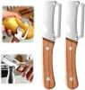 Multi-Functional Vegetable Peeler fo Kitchen: 2 in 1 Stainless Steel Peeler with Wooden Handle and Bottle Opener - Peelers for Potato Pumpkin Papaya Z