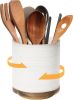 360° Rotating Extra Large Cooking Utensil Holder, 7.6" Kitchen Utensil Holder for Countertop, Utensil Crock for Farmhouse Kitchen Decor