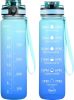 Water Bottle, 32oz Motivational Sports Water Bottle with Time Marker - Times to Drink - Tritan, BPA Free, Wide Mouth Leakproof