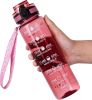 Water Bottle, 32oz Motivational Sports Water Bottle with Time Marker - Times to Drink - Tritan, BPA Free, Wide Mouth Leakproof