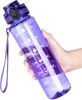Water Bottle, 32oz Motivational Sports Water Bottle with Time Marker - Times to Drink - Tritan, BPA Free, Wide Mouth Leakproof