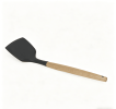 Wooden handle silicone cooking utensils, heat-resistant non-stick kitchen tools including spoon rests, egg beaters, tongs and spatulas