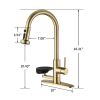 3-in-1 Kitchen Faucet with Press-Type Glass Rinser, High-Arc Pull-Down Sprayer Faucet, 3 Function Spray Mode for Modern Kitchen Sink