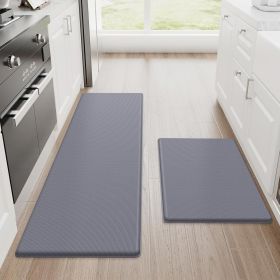 Kitchen Mats, 2PCS Kitchen Rugs, Cushioned Anti Fatigue Kitchen Mats for Floor, Non-Slip Standing Desk Mat, Waterproof Kitchen Rug Set for Kitchen (Material: Polyvinyl Chloride)