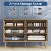 6 Drawer Dresser For Bedroom, Wood Storage Cabinet With Metal Handles, Farmhouse Closet Of Drawers for Living Room
