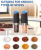 Gravity Electric Salt and Pepper Grinder Set Automatic Salt and Pepper Grinder Set with LED Light, Battery Operated, Adjustable Coarseness
