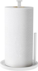 Paper Towel Holder Countertop, Standing Paper Roll Holder with Anti Slip Weighted Base, Stainless Steel Freestanding Paper Towel Holder for Kitchen (Material: Metal)