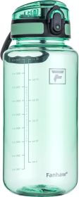 32 Oz Clear Tritan Water Bottle, BPA-Free & Leak-Proof, Wide Mouth with Anti-dust Chug Lid, Reusable Plastic Bottle for Gym, Travel (Color: Glow Green)