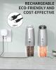 Gravity Electric Salt and Pepper Grinder Set with 2-Speed, Rechargeable Salt and Pepper Grinder Set, Adjustable Coarseness, Whiet LED Light