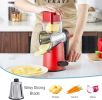 Rotary Cheese Grater Hand Crank with 4 Interchangeable Stainless Steel Blades, Large Manual Handle Shredder and Waffle Slicer for Vegetables
