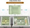 Extra Large Expandable Silverware Organizer, BPA-Free Food-Safe Cutlery Flatware Organizer, Kitchen Utensil Drawer Organizer
